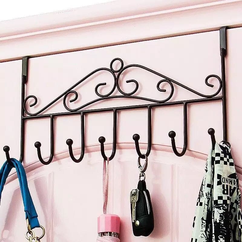 7 Hook Iron Door Hanger, Door Rear Behind Hook, Wall Mounted Storage Hanger Hook, Wrought Iron Hooks for Home Bedroom Bathroom Hat Coat Clothes, Towel Hat Clothes Wall Rack 7 Hook Iron Door Hanger, Door Rear Behind Hook, Wall Mounted Storage Hanger Hook, Wrought Iron Hooks for Home Bedroom Bathroom Hat Coat Clothes, Towel Hat Clothes Wall Rack
